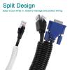 uxcell 1/4 Inch x 16.5 Ft Split Wire Loom Tubing, Guard Convoluted Flex, Protective Split Cable Conduit, Flexible Wire Protector Tubing, Electrical Cord Cover, White view 4
