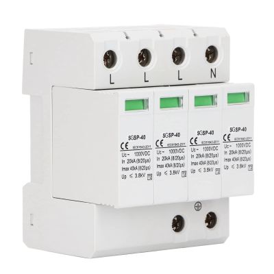 Walfront SurgeProtective Device DC SurgeProtector SurgeProtective Device Photovoltaic Protector Low Voltage Arrester Home Lightnings 1000V 40KA (4P)