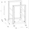 15U Server Rack/4-Post 19in Network Rack/Open Frame Rack with Wheels, Heavy-Duty Frame Cabinet/Adjustable Depth 29.75-27.75in GLOBALRACK(4POST-1000-15U) view 3