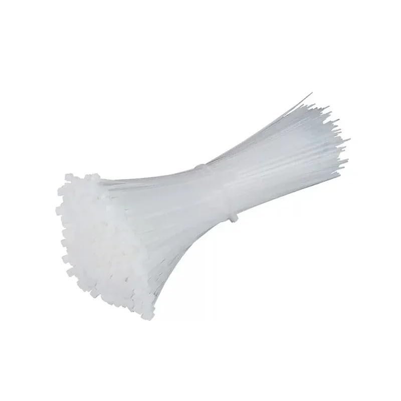 1000Pcs Self-locking Plastic Nylon Cable Tie White/Black 5X300mm Cable Tie Fastening Ring 3X200mm Cable Tie Zip Wraps Strap Tie 3X100mm/5X300mm(3x250mm,White(10000PCS))