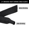 Heat Shrink Braided Cable Sleeve 6~100mm Insulation Flam Retardant Wire Wrap Sheath Protection PET Auto Line Organizer(Orange,Inner Diameter 50MM_8 Meters) view 3