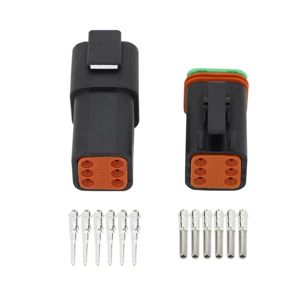 1 Set Black DT Connector DT06-2S/DT04-2P 3P 4P 6P 8P Waterprof Electrical Connector Fit Compatible Car Motor with Pins 22-16AWG(DT06-6S DT04-6P)
