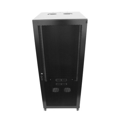 22U Server Cabinet Wall Mount Rack Enclosure with Caster Wheels 2 Server Fans Locking Grid Gate Removable Side Panels 19" Network Cabinet 15-18.5" Installation Depth Heavy-duty frame(22u cabinet 44IN)