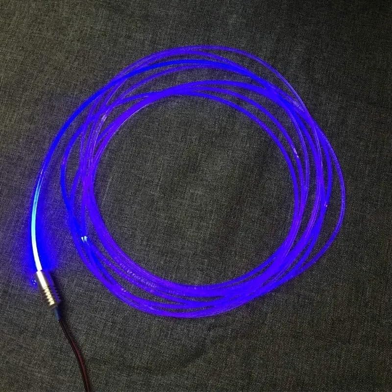 ZGYDNM 2M 3mm (Diameter) Optical Cable Side Light Strip mini 12V 3W Illuminator LED Aluminum Light Source Engine Home car Atmosphere DIY(Blue)