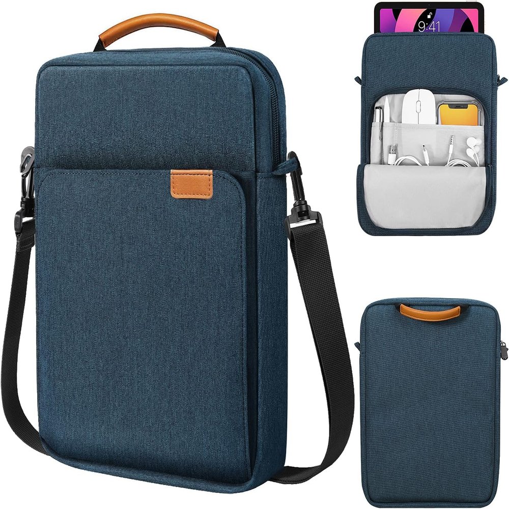 9-11 Inch Tablet Sleeve Bag Handle Carrying Case with Shoulder Strap Fits New 11-inch iPad Pro M4/iPad Air M2, iPad 10th 10.9, iPad 9/8/7th 10.2, iPad Air 5/4th 10.9, Tab S8/S9 11