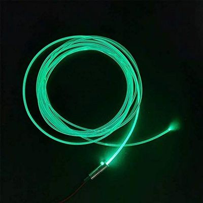 ZGYDNM 2M 3mm (Diameter) Optical Cable Side Light Strip mini 12V 3W Illuminator LED Aluminum Light Source Engine Home car Atmosphere DIY(Green)