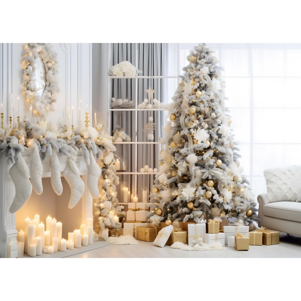 ACAGALA Christmas Backdrop Photography Background Portrait 2.1 * 1.5m/ 7 * 5ft Photography Backdrops Photo Studio Props for Christmas Decoration Baby Children Portrait Photos Party