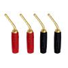 20PCS/Set Banana Bend Pin Plug Connector 2mm Wire Cable Banana Screw Sock Speaker Audio Plug Adapter Red Black(20 Black) view 2