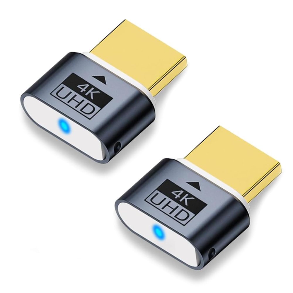 FASTELECTRIC 2 Pack HDMI Interface Analog Plug 4K Display Emulator Host Display Disk Runs Better HDTV Interface Deceiver Adapter Compatible with Windows Mac OSX Linux Support 4kx2k 2160P 1080p