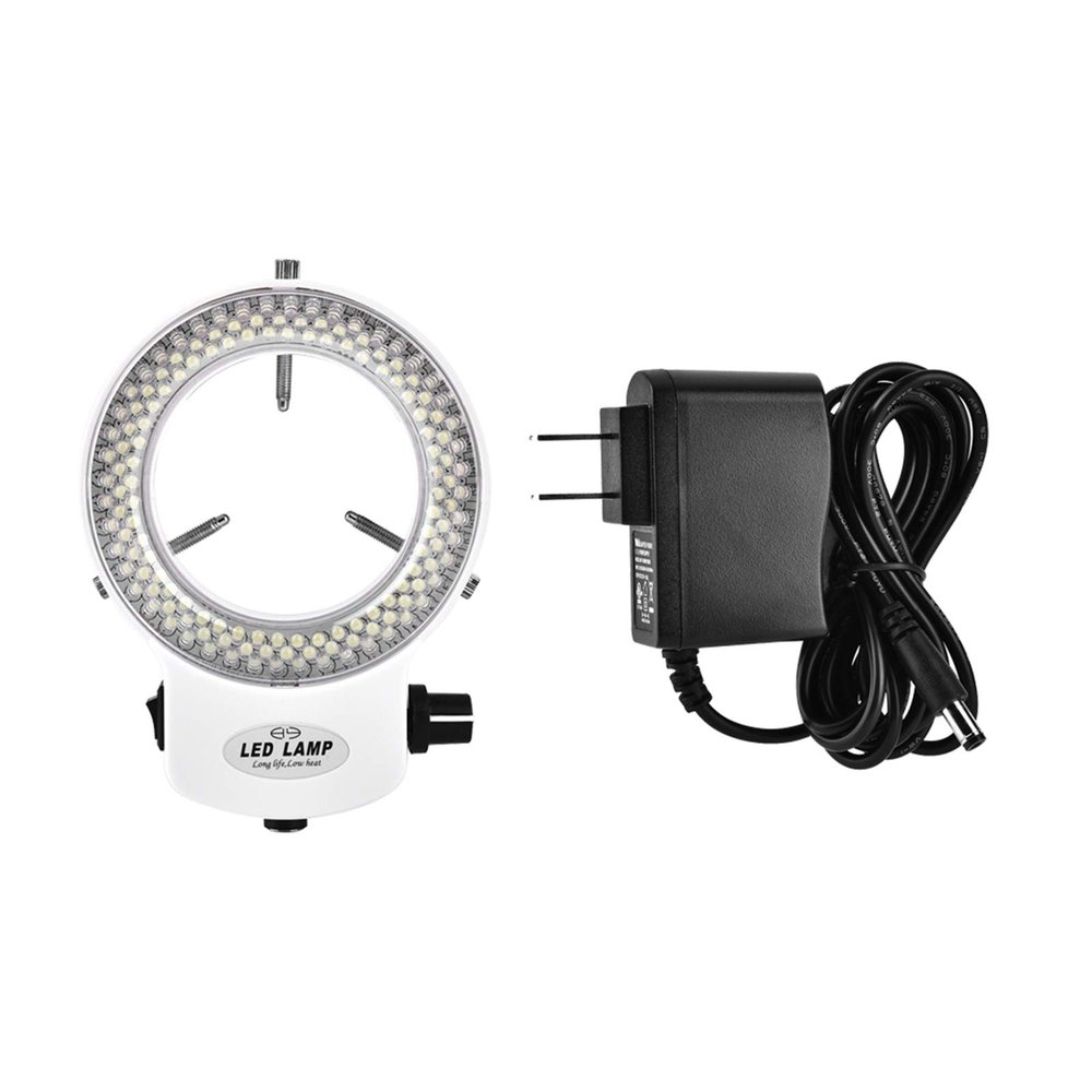 Brilluxa Adjustable Microscope Light, 144 LED Beads, Brightness Control, Shadowless Lighting for Stereo Microscopes (White), Microscope Ring Light, Laboratory Lighting