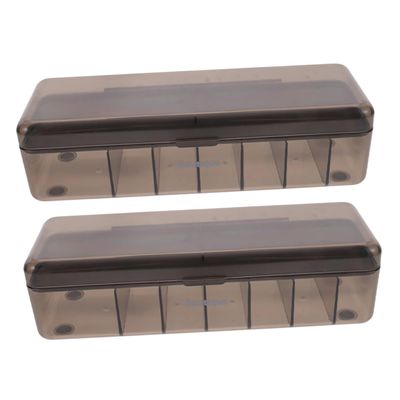 BUGUUYO 2pcs Cable Storage Organizer Box Cord Management Case for Data Cables Chargers Headphones Portable Plastic Design for Home Office Travel Use