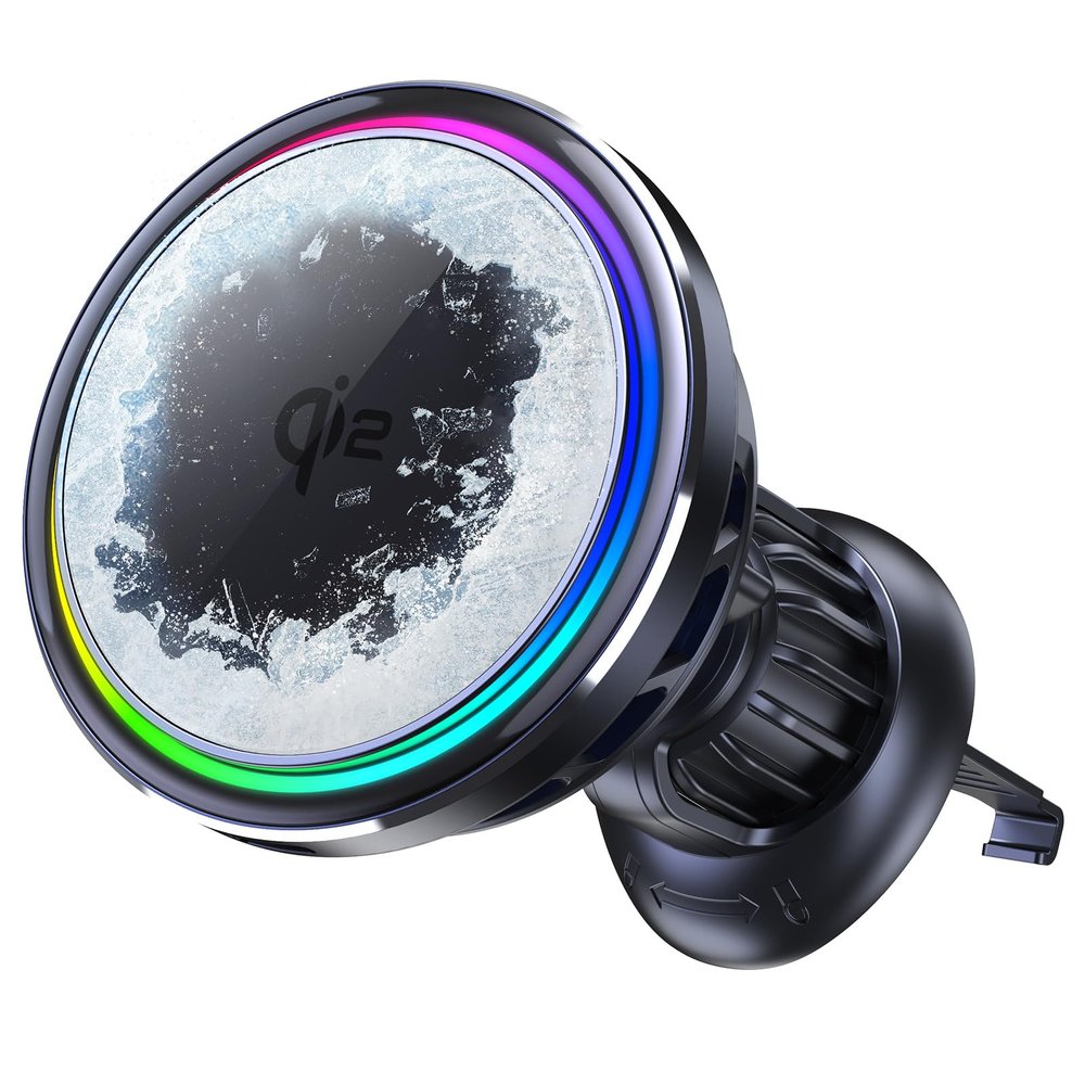 RGB 15W Magnetic Car Vent Wireless Charger Holder Semiconductor Cooling Fast Charging Mount Fit iPhone 15/iPhone 14/13/12 Series and Magnetic Case