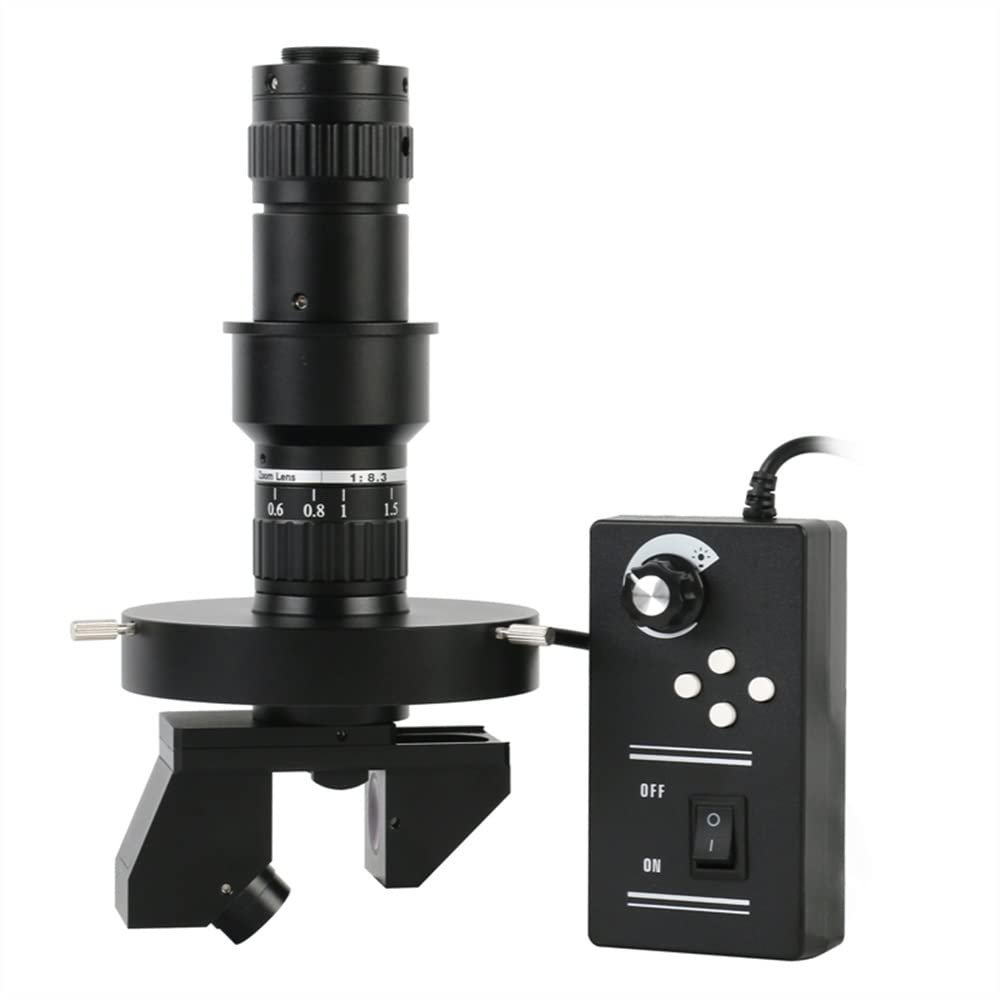 Microscope Accessories Kit Automatic 360 Degree 2_D 3_D 0.6X-5X Industrial Stereo Rotation 200X C mount Zoom Lens with 208/pcs LED Ring Light For Industrial HDMI VGA USB Video Microscope Camera Micros