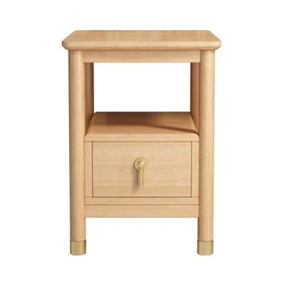 Bedside Tabl All Solid Wood Bedside Table Narrow Bedside Cabinet Modern Bedroom Standing Organizer Storage Drawer Bins Nightstand Living Room(Wood Color,35 * 40 * 50cm)