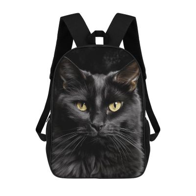 A Black Cat on A Black Background 17 Inch Backpack Lightweight Waterproof Travel Laptop Backpack Casual Daypack for Women Men