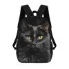 A Black Cat on A Black Background 17 Inch Backpack Lightweight Waterproof Travel Laptop Backpack Casual Daypack for Women Men view 1