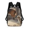 NWTRJ Cute Dog And Horse 17 Inch Backpack Lightweight Waterproof Travel Laptop Backpack Casual Daypack for Women Men view 1