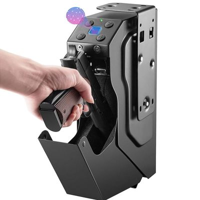 Gun Safe Biometric Pistol Safe, Gun Safes 3 Ways Quick Access Fingerprint Handgun Safe for Nightstand Car, Fingerprint Quick Access Pistol Safe Solid Handgun Safe, 2 Emergency Keys, with Fingerprint