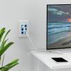 FGB 6-Port Keystone Wall Plate 20-Pack, Low-Profile Single Gang Wall Plates for RJ45, HDMI, and Coax Keystone Inserts, White view 2