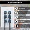 FGB 6-Port Keystone Wall Plate 20-Pack, Low-Profile Single Gang Wall Plates for RJ45, HDMI, and Coax Keystone Inserts, White view 3