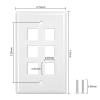 FGB 6-Port Keystone Wall Plate 20-Pack, Low-Profile Single Gang Wall Plates for RJ45, HDMI, and Coax Keystone Inserts, White view 4