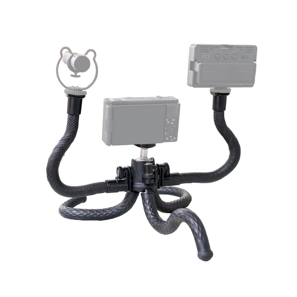 JJC Flexible Bendable Tripod Octopus Stand & 2-Pack Flexible Extension Arm for Canon EOS M50 M6 R7 R10 G7X Sony ZV-1F ZV-1 RX100 A6100 A6400 Fujifilm X-T5 X-T4 X-T30 & More Camera & Smartphone