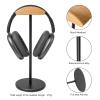 G GVOEARS Headphone Stand for Desk - Gaming Headset Stand with Wooden Support Plate, Headset Holder with Aluminum Alloy Support Rod view 3