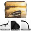 Laptop Case Sleeve 15inch Shockproof Laptop Case River Sunset Wooden Boat Laptop Sleeve Carrying Case view 3