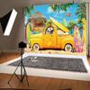 15x10ft Summer Beach Backdrop Hawaiian Seaside Tropical Palm Leaves Photography Background Sandbeach Surfboard Bar Truck Decorations Holiday Travel Vacation Party Portrait Photo Booth Props view 3