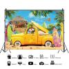 15x10ft Summer Beach Backdrop Hawaiian Seaside Tropical Palm Leaves Photography Background Sandbeach Surfboard Bar Truck Decorations Holiday Travel Vacation Party Portrait Photo Booth Props view 4
