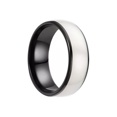 T5577 Chip RFID Smart Ring Ceramic Epoxy Resin Ring Rewritable Clone 125kHz Access Control Lock Key Cards (White, US#10)