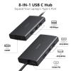 ABIWAZY USB C Docking Station Dual Monitor for HP Dell Lenovo Thinkpad Surface, 8 in 1 Computer Multiple Monitor Hub Adapter to Dual 4K HDMI,DisplayPort,VGA, 00W PD,3 USB for Windows Laptops(Black) view 2