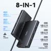 USB C Docking Station Dual Monitor Adapter for Dell HP, Laptop Docking Station 3 Monitors Quadruple Display USB C Hub Dongle to 4K HDMI+DisplayPort+VGA,3 USB2.0,100W PD, 8 in 1 Thunderbolt Dock view 2