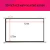 Projection Screen 30", 40", 50", 60", 72" Manual Pull Down Movie Screen, HD Projection Screen Curtain 4:3 Format,Home Theater Cinema Wedding Party Office Presentation, Quick Assembly(50") view 2