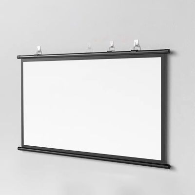 Manual Pull Down Projector Screen, Movie Projection Screen HD 16: 9/4:3, Simple Bar Wall Mounted HD Projection Screen, Lightweight Carry & Durable for Schools Meeting Indoor Outdoor(16:9,72")