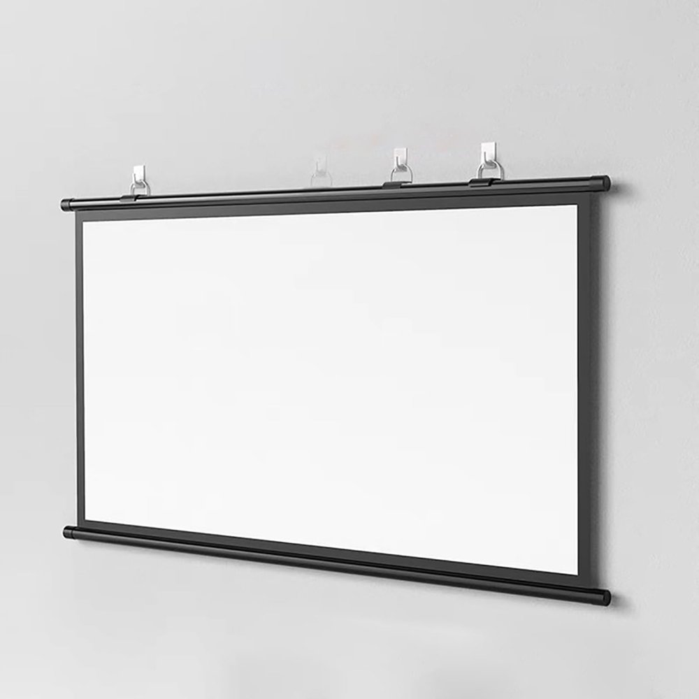 Manual Pull Down Projector Screen, Movie Projection Screen HD 16: 9/4:3, Simple Bar Wall Mounted HD Projection Screen, Lightweight Carry & Durable for Schools Meeting Indoor Outdoor(16:9,72")