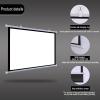 Manual Pull Down Projector Screen, Movie Projection Screen HD 16: 9/4:3, Simple Bar Wall Mounted HD Projection Screen, Lightweight Carry & Durable for Schools Meeting Indoor Outdoor(16:9,72") view 4