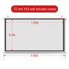Pull Down Projector Screen 60/72 Inch, Wall & Ceiling Mounted HD Projection Screen 16:9 Ratio, for Home Cinema Theater Presentation Education Outdoor Indoor Public Display, 2 Styles(White Fiberglass,7 view 2