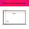 Projection Screen 30", 40", 50", 60", 72" Manual Pull Down Movie Screen, HD Projection Screen Curtain 4:3 Format,Home Theater Cinema Wedding Party Office Presentation, Quick Assembly(40") view 2