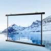 Portable Projector Screen HD 16:9 Frameless Video Projection Screen Home Office Projector Screen Wall-Mounted Manual Manual Pull Down Screen Movie Screen for Outdoor Indoor, 4 Styles(Gray fiberglass,3 view 1