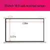 Portable Projector Screen HD 16:9 Frameless Video Projection Screen Home Office Projector Screen Wall-Mounted Manual Manual Pull Down Screen Movie Screen for Outdoor Indoor, 4 Styles(Gray fiberglass,3 view 2