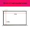 4:3 HD Manual Projector Screen, Portable Projector Screen 30/40/50/60/72 Inch, Wall & Ceiling Mounted Pull Down Manual Projector Screen Wrinkle-Free for HDTV/Sports/Movies/Presentations(White plastic, view 2