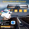 12" 4K Mirror Dash Cam Rear View Mirror Camera with 5.8GHz WiFi Smart Rearview Mirror for Cars & Trucks Front and Rear View Dual Cameras Night Vision Parking Assistance, Included 64GB Card view 3