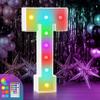 3FT Colorful Marquee Lights - 'T' & Name Letters, Marry Me & Love Signs, 18 Color Modes, Remote Control view 1