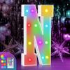 4FT Colorful Marquee Light Up Letters - Large Name Letters, Marry Me, Baby, Love - 18 Color Modes with Remote view 1