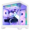 HOENGAGER Panorama Gaming PC Desktop - AMD Ryzen 7 5700X 3.4 GHz, RX 6500XT 4GB, 32GB DDR4 RAM 3200, 1TB M.2 PCIE SSD, 650W PSU, 240mm AIO,Windows 11 64-bit Desktop Computer, White view 1