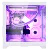 HOENGAGER Panorama Gaming PC Desktop - AMD Ryzen 7 5700X 3.4 GHz, RX 6500XT 4GB, 32GB DDR4 RAM 3200, 1TB M.2 PCIE SSD, 650W PSU, 240mm AIO,Windows 11 64-bit Desktop Computer, White view 3