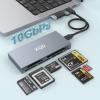 8 in 1 XQD Card Reader, 10Gbps Multi XQD Reader for Sony G/M Series, Lexar 2933x/1400x USB Mark XQD Card/CF/XD/MS/TF/SD Reader, USB C USB 3.0 Memory Card Reader for Windows/Mac OS/Linux/Android view 1