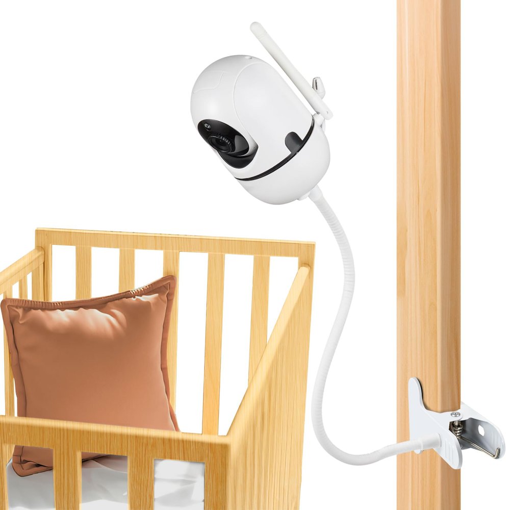 Flexible Baby Monitor Mount for HelloBaby HB6550/HB65/HB40/HB6339/HB66/HB6550Pro, ANMEATE SM935E, Baby Camera Mount Holder Stand with 15.7 inch, Attach to Baby Crib Without Wall Damage