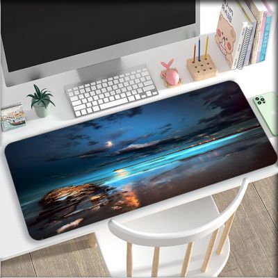 Mouse Pad Nature Beach Large Mouse Pad Gaming Gamer Computer PC Keyboard Mat Gaming Desktop XXL Pad (B,31.49x15.74 inche)